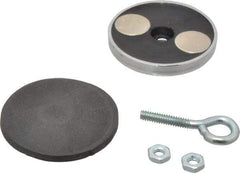 Mag-Mate - 2.03" Diam, 5/16" Cup Height, 1-13/16" Overall Height, 47.5 Lb Average Pull Force, 47.5 Lb Max Pull Force, Neodymium Rare Earth Cup Magnet - Loop Style, 1/2" Loop ID, Galvanized - Industrial Tool & Supply