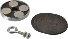 Mag-Mate - 2.03" Diam, 5/16" Cup Height, 1-13/16" Overall Height, 74 Lb Average Pull Force, 74 Lb Max Pull Force, Neodymium Rare Earth Cup Magnet - Loop Style, 1/2" Loop ID, Galvanized - Industrial Tool & Supply