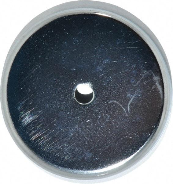 Mag-Mate - 41 Lb Max Pull Force, 3/8" Overall Height, 2.63" Diam, Ceramic Cup Magnet - Through Hole Style, Chrome Plated - Industrial Tool & Supply