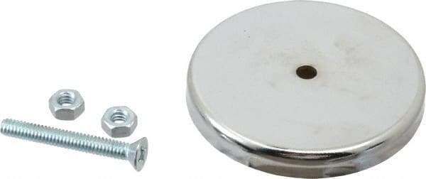 Mag-Mate - 47.5 Lb Max Pull Force, 2.18" Overall Height, 3.18" Diam, Ceramic Cup Magnet - Bolt & Nut Style, Chrome Plated - Industrial Tool & Supply