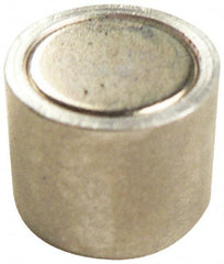 Mag-Mate - 6-32 Thread, 1/4" Diam, 1/2" High, 0.13 Lb Average Pull Force, Neodymium Rare Earth Pot Magnet - 1/4" Tapped Hole Depth, Nickel Plated, Aluminum Insulated - Industrial Tool & Supply