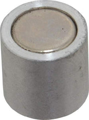 Mag-Mate - 10-24 Thread, 1/2" Diam, 1/2" High, 1.33 Lb Average Pull Force, Neodymium Rare Earth Pot Magnet - 1/4" Tapped Hole Depth, Nickel Plated, Aluminum Insulated - Industrial Tool & Supply