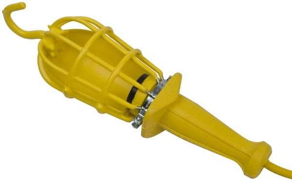 Woodhead Electrical - 240 Volt, 100 Watt, Electric, Incandescent Portable Handheld Work Light - 50' Cord, 1 Head, 1,000 Lumens, Zinc-Plated Steel, 101.6mm Wide x 374.65mm High - Industrial Tool & Supply