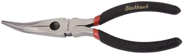 Blackhawk by Proto - 6-1/4" OAL, 2-7/32" Jaw Length x 29/32" Jaw Width, Long Nose Side Cutting Needle Nose Pliers - Round Jaw, Curved Head, Plastic Handles - Industrial Tool & Supply