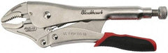 Blackhawk by Proto - 7-3/8" OAL Curved Jaw Locking Pliers - 1-17/32" Jaw Width, 1/2" Jaw Depth, Quick Release Handle - Industrial Tool & Supply