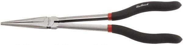 Blackhawk by Proto - 11-3/4" OAL, 2-53/64" Jaw Length x 11/16" Jaw Width, Long Nose Needle Nose Long Reach Pliers - Straight Jaw, Plastic Handles - Industrial Tool & Supply