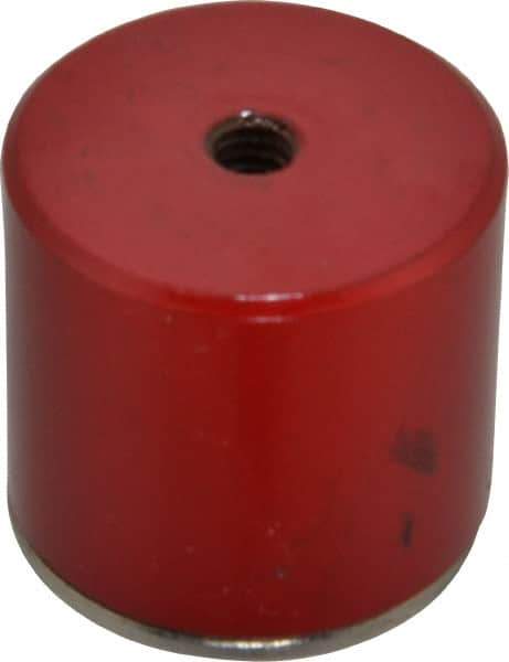 Value Collection - 1-3/8" Diam, 1/4-20 Thread, 35 Lb Average Pull Force, Nickel Chrome Plated Alnico Pot Magnets - 1-3/16" High - Industrial Tool & Supply