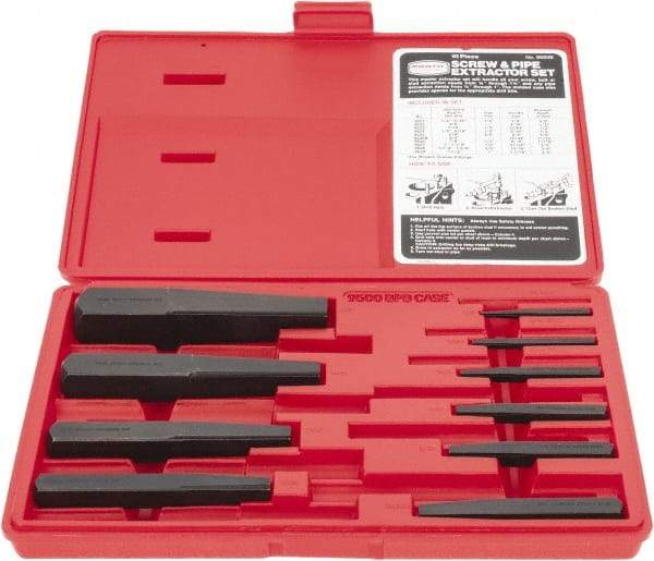 Proto - 10 Piece Screw Extractor Set - Screw Range 3/16 to 2" - Industrial Tool & Supply