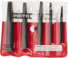 Proto - 5 Piece Screw Extractor Set - Screw Range 3/16 to 3/4" - Industrial Tool & Supply