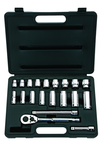 STANLEY® 3/8" Drive 20 Piece Fractional Socket Set – 12 Point - Industrial Tool & Supply