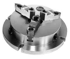 Atlas Workholding - 10" Chuck Diam, 0.36 to 4.15" External Chucking Diam, Low Profile Machining Chuck - 8.58" Bolt Hole Spacing, 3.15" Through Hole, 2.83 to 9.49" Internal Chucking Diam, 12.4" Base Width x 2.87" Base Height - Industrial Tool & Supply