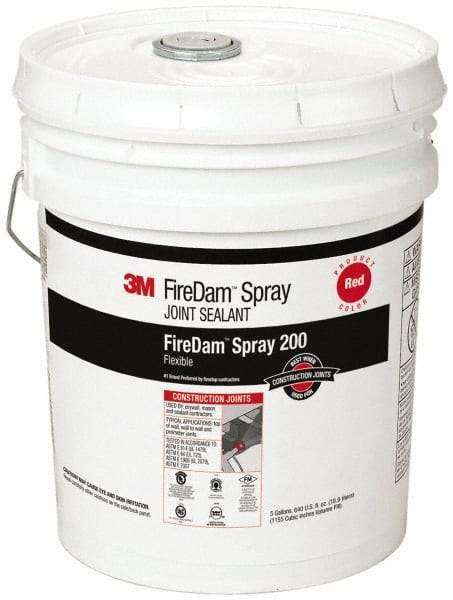 3M - 5 Gal Pail Red Elastomer Joint Sealant - 110°F Max Operating Temp, 24 hr Full Cure Time, Series Spray 200 - Industrial Tool & Supply