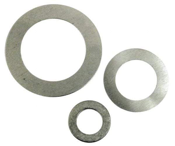 Made in USA - 0.01" Thick, 3/8" Inside x 5/8" OD, Round Shim - 5/16" Screw, Uncoated Commercial Aluminum - Industrial Tool & Supply