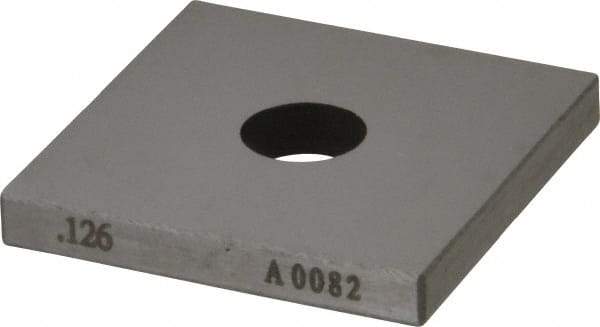 Value Collection - 0.126" Square Steel Gage Block - Accuracy Grade 0, Includes NIST Traceability Certification - Industrial Tool & Supply