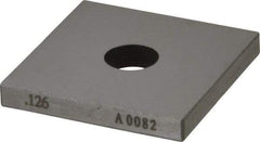 Value Collection - 0.126" Square Steel Gage Block - Accuracy Grade 0, Includes NIST Traceability Certification - Industrial Tool & Supply