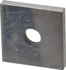 Value Collection - 0.131" Square Steel Gage Block - Accuracy Grade 0, Includes NIST Traceability Certification - Industrial Tool & Supply