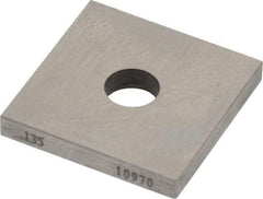 Value Collection - 0.135" Square Steel Gage Block - Accuracy Grade 0, Includes NIST Traceability Certification - Industrial Tool & Supply