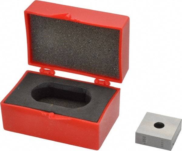 Value Collection - 0.35" Square Steel Gage Block - Accuracy Grade 0, Includes NIST Traceability Certification - Industrial Tool & Supply
