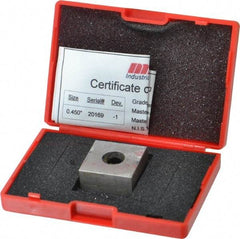 Value Collection - 0.45" Square Steel Gage Block - Accuracy Grade 0, Includes NIST Traceability Certification - Industrial Tool & Supply
