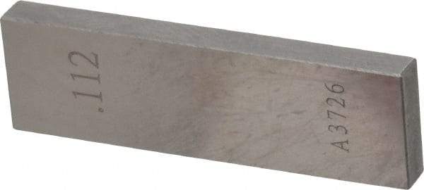 Value Collection - 0.112" Rectangular Steel Gage Block - Accuracy Grade 0, Includes NIST Traceability Certification - Industrial Tool & Supply