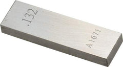 Value Collection - 0.132" Rectangular Steel Gage Block - Accuracy Grade 0, Includes NIST Traceability Certification - Industrial Tool & Supply