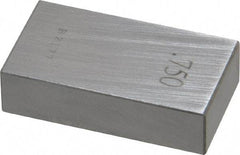 Value Collection - 0.75" Rectangular Steel Gage Block - Accuracy Grade 0, Includes NIST Traceability Certification - Industrial Tool & Supply