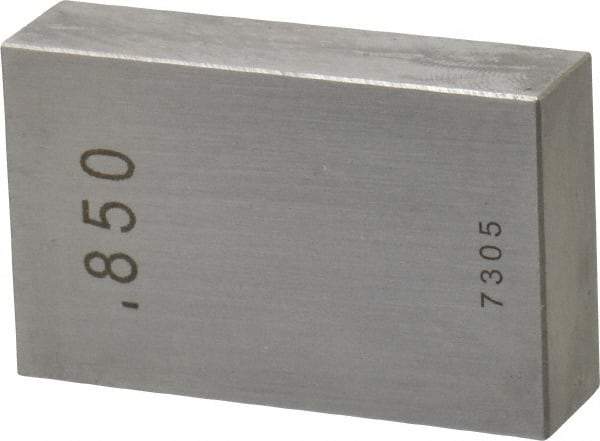 Value Collection - 0.85" Rectangular Steel Gage Block - Accuracy Grade 0, Includes NIST Traceability Certification - Industrial Tool & Supply