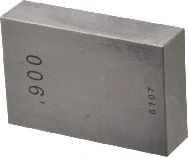 Value Collection - 0.9" Rectangular Steel Gage Block - Accuracy Grade 0, Includes NIST Traceability Certification - Industrial Tool & Supply