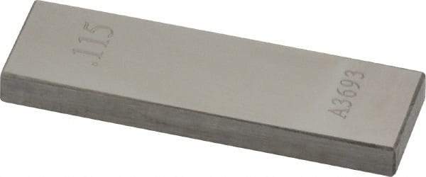 Value Collection - 0.115" Rectangular Steel Gage Block - Accuracy Grade AS-1, Includes NIST Traceability Certification - Industrial Tool & Supply