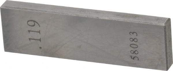 Value Collection - 0.119" Rectangular Steel Gage Block - Accuracy Grade AS-1, Includes NIST Traceability Certification - Industrial Tool & Supply