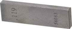 Value Collection - 0.119" Rectangular Steel Gage Block - Accuracy Grade AS-1, Includes NIST Traceability Certification - Industrial Tool & Supply