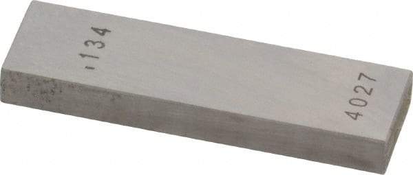 Value Collection - 0.134" Rectangular Steel Gage Block - Accuracy Grade AS-1, Includes NIST Traceability Certification - Industrial Tool & Supply
