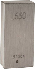 Value Collection - 0.65" Rectangular Steel Gage Block - Accuracy Grade AS-1, Includes NIST Traceability Certification - Industrial Tool & Supply