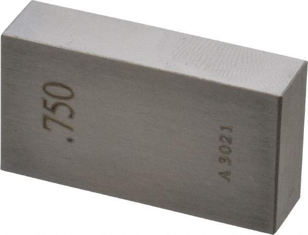 Value Collection - 0.75" Rectangular Steel Gage Block - Accuracy Grade AS-1, Includes NIST Traceability Certification - Industrial Tool & Supply