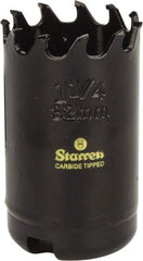 Starrett - 1-1/4" Diam, 1-5/8" Cutting Depth, Hole Saw - Carbide-Tipped Saw, Toothed Edge - Industrial Tool & Supply