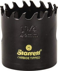 Starrett - 1-3/4" Diam, 1-5/8" Cutting Depth, Hole Saw - Carbide-Tipped Saw, Toothed Edge - Industrial Tool & Supply