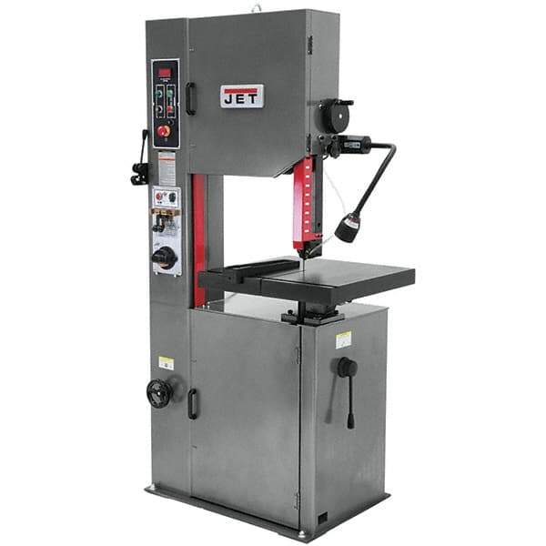 Jet - 14 Inch Throat Capacity, Variable Speed Pulley Vertical Bandsaw - 82 to 330 SFPM, 1 HP, Single Phase - Industrial Tool & Supply