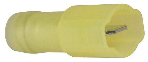3M - 12 to 10 AWG, Nylon, Fully Insulated, Male Wire Disconnect - 1/4 Inch Wide Tab, Yellow, RoHS 2011/65/EU Compliant - Industrial Tool & Supply