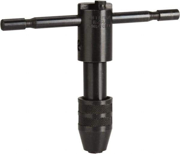 Cle-Line - #12 to 1/2" Tap Capacity, T Handle Tap Wrench - 5" Overall Length, Ratcheting - Industrial Tool & Supply