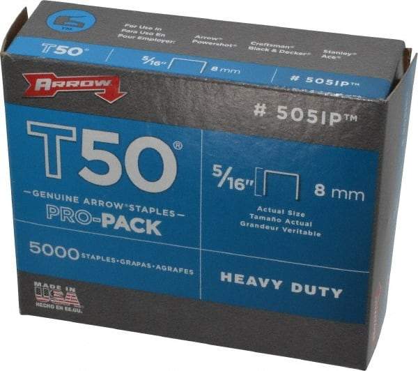 Arrow - 3/8" Wide Heavy Duty Staples - 5/16" Leg Length - Industrial Tool & Supply