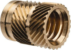 E-Z LOK - 3/8" Drill, 5/16 18 UNC, 0.403" Diam, Brass Unheaded Heat Installed Threaded Insert - 0.378" Hole, 1/2" OAL - Industrial Tool & Supply