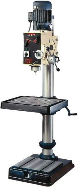 Jet - 10" Swing, Geared Head Drill & Tap Press - 12 Speed, 2 hp, Three Phase - Industrial Tool & Supply