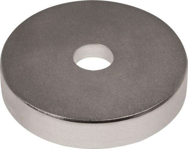 Mag-Mate - 1" Long x 1" Diam x 1/8" High, 1 Mounting Hole, 20 Poles, Ring Neodymium Rare Earth Holding Magnet - 16.6 Lb Average & 33.2 Lb Max Pull Force, 0.19 Mounting Hole, Through Hole Style, 180°F Max Operating Temp - Industrial Tool & Supply