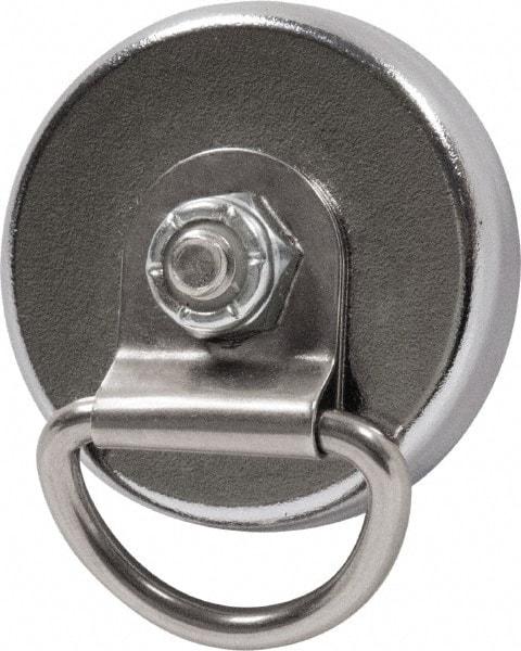 Mag-Mate - 22 Lb Max Pull Force, 9/32" Overall Height, 1-13/32" Diam, Ceramic Cup Magnet - Magnetic Style, Chrome Plated - Industrial Tool & Supply