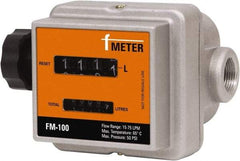 PRO-LUBE - 3/4" FNPT Port Nutating Disc Flowmeter - 150 Max psi, 4 to 20 GPM, Aluminum - Industrial Tool & Supply