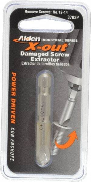 Alden - Screw Extractor - #3 Extractor for #12 to #14 Screw, 2" OAL - Industrial Tool & Supply