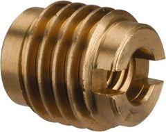 E-Z LOK - #10-24, Brass Knife Insert - 3/8" Drill, 3/8" Hole Diam, 1/2" Long, 0.6" Min Grip - Industrial Tool & Supply