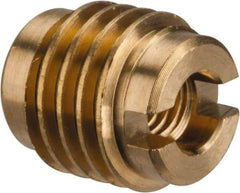 E-Z LOK - #10-32, Brass Knife Insert - 3/8" Drill, 3/8" Hole Diam, 1/2" Long, 0.6" Min Grip - Industrial Tool & Supply