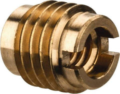 E-Z LOK - 1/4-20, Brass Knife Insert - 3/8" Drill, 1/2" Hole Diam, 1/2" Long, 0.6" Min Grip - Industrial Tool & Supply