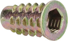 E-Z LOK - 1/4-20, Zinc Alloy Flanged Hex Drive Insert - 23/64" Drill, 0.3543" Hole Diam, 0.7874" Long, M6 Hex - Industrial Tool & Supply